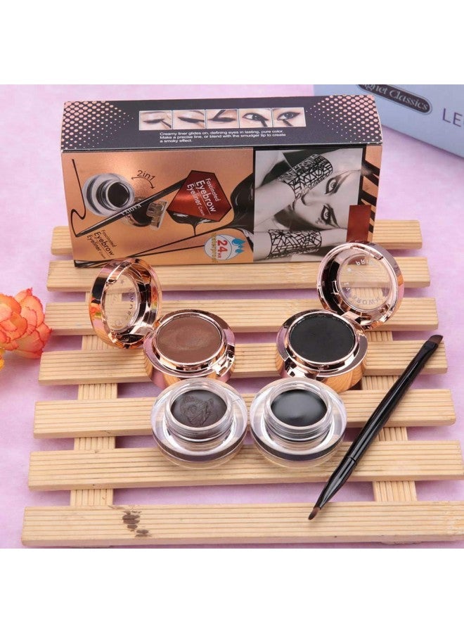 klarako 10Pcs 2 In 1 Waterproof Longlasting Eyebrow pen Eyeliner,Smoky Cream Eye,Clear eyebrows Makeup Cosmetic Tool with Brown+Black - Image 3