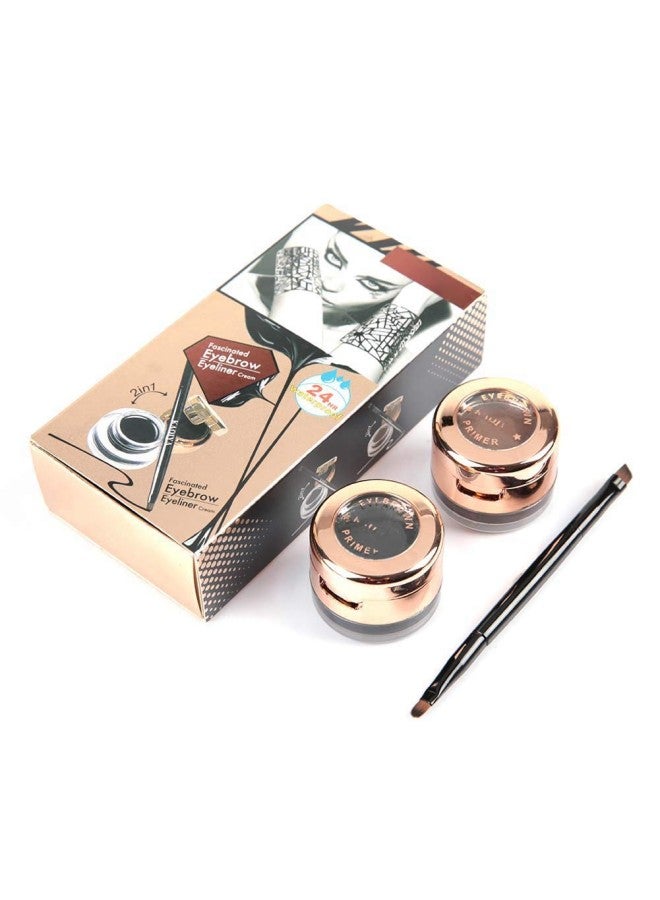 klarako 10Pcs 2 In 1 Waterproof Longlasting Eyebrow pen Eyeliner,Smoky Cream Eye,Clear eyebrows Makeup Cosmetic Tool with Brown+Black - Image 5