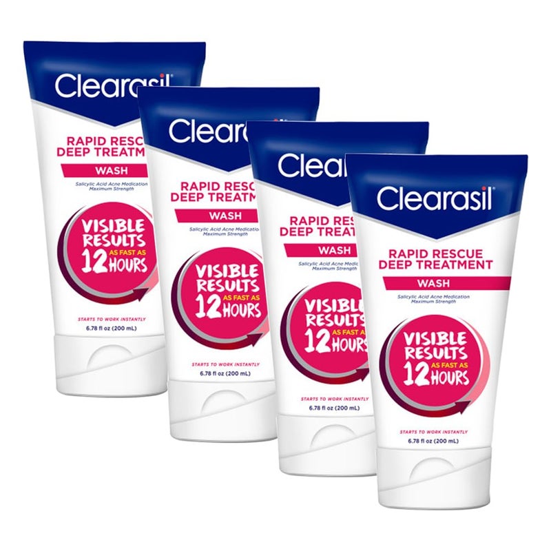 Clearasil Rapid Rescue Deep Treatment Wash 678 Fl Oz Packaging May Vary Pack of 4
