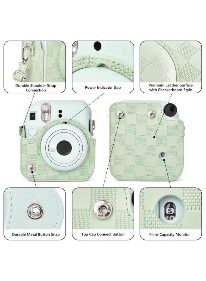 Arabest PU Leather Protective Case for Fujifilm Instax Mini 12/Polaroid Mini 12 Instant Camera, Removable With Adjustable Shoulder Strap - Image 2