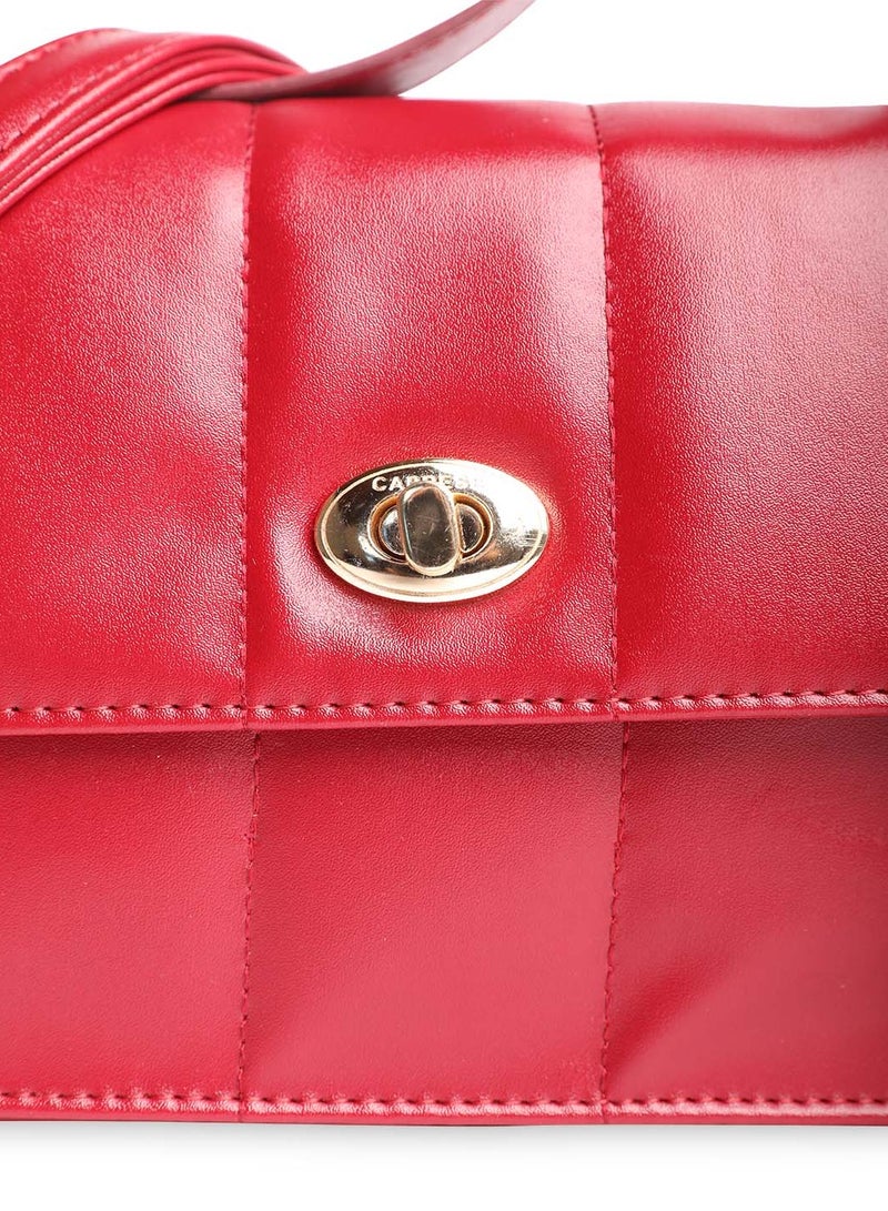 CAPRESE Caprese Poppy Solid Bordeaux Faux Leather Medium Sling Bag - Image 2