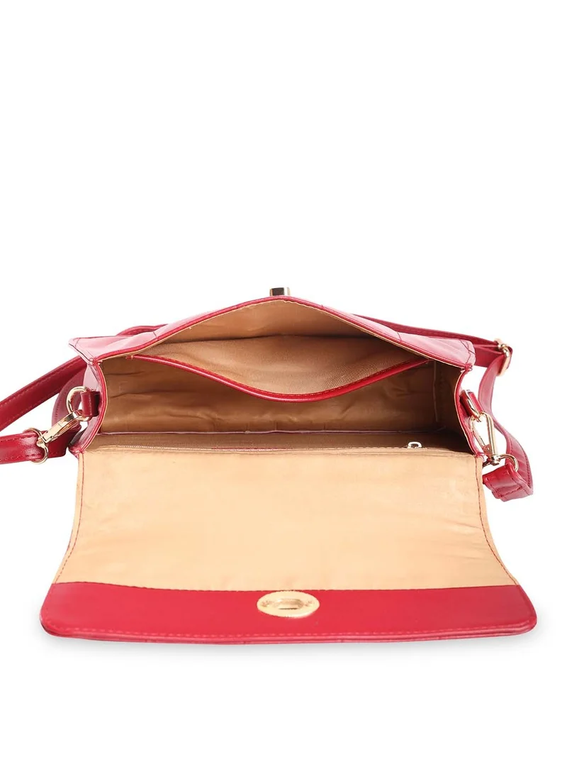CAPRESE Caprese Poppy Solid Bordeaux Faux Leather Medium Sling Bag