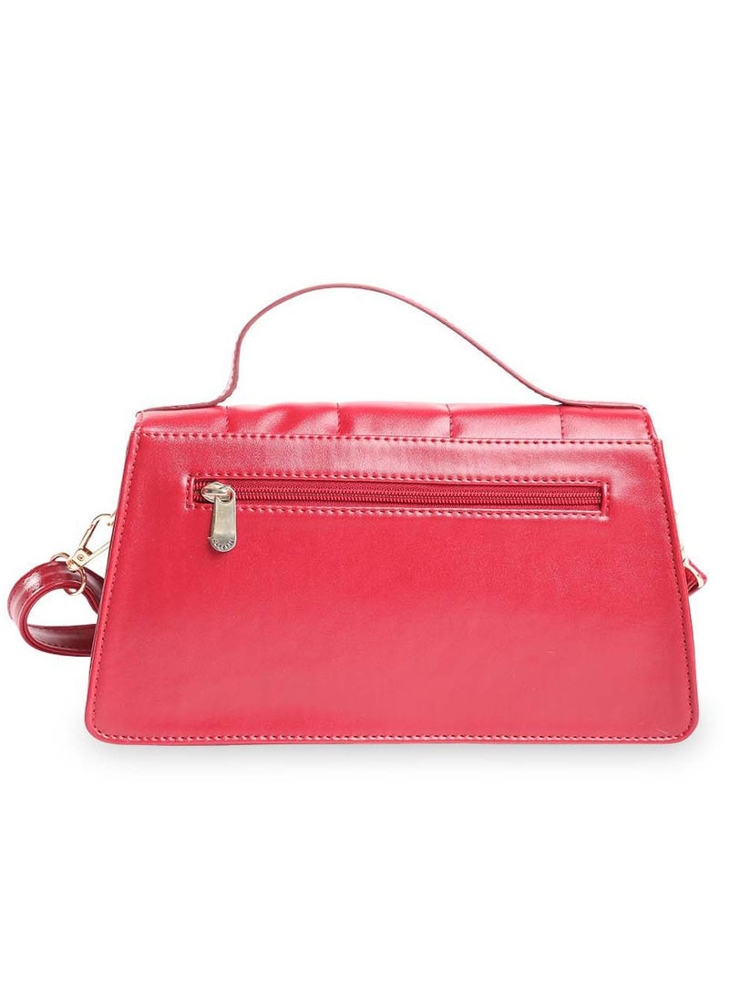 CAPRESE Caprese Poppy Solid Bordeaux Faux Leather Medium Sling Bag - Image 4