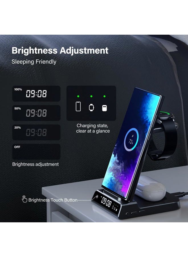 Phelinta Wireless Charger for Samsung, 3 in 1 Wireless Charging Station for Samsung Galaxy S25 Ultra/S24 Ultra/S23/S22/Note 20/Z Flip 6/Fold 6, Charger for Samsung Galaxy Watch Ultra/7/6/5, Galaxy Buds 3/3 Pro  - Image 3