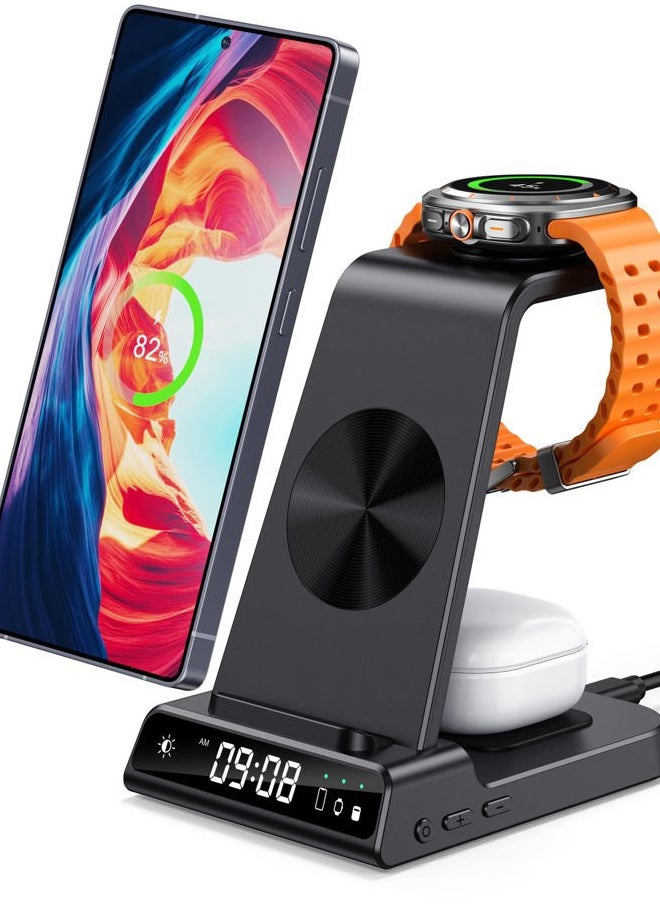 Phelinta Wireless Charger for Samsung, 3 in 1 Wireless Charging Station for Samsung Galaxy S25 Ultra/S24 Ultra/S23/S22/Note 20/Z Flip 6/Fold 6, Charger for Samsung Galaxy Watch Ultra/7/6/5, Galaxy Buds 3/3 Pro  - Image 1