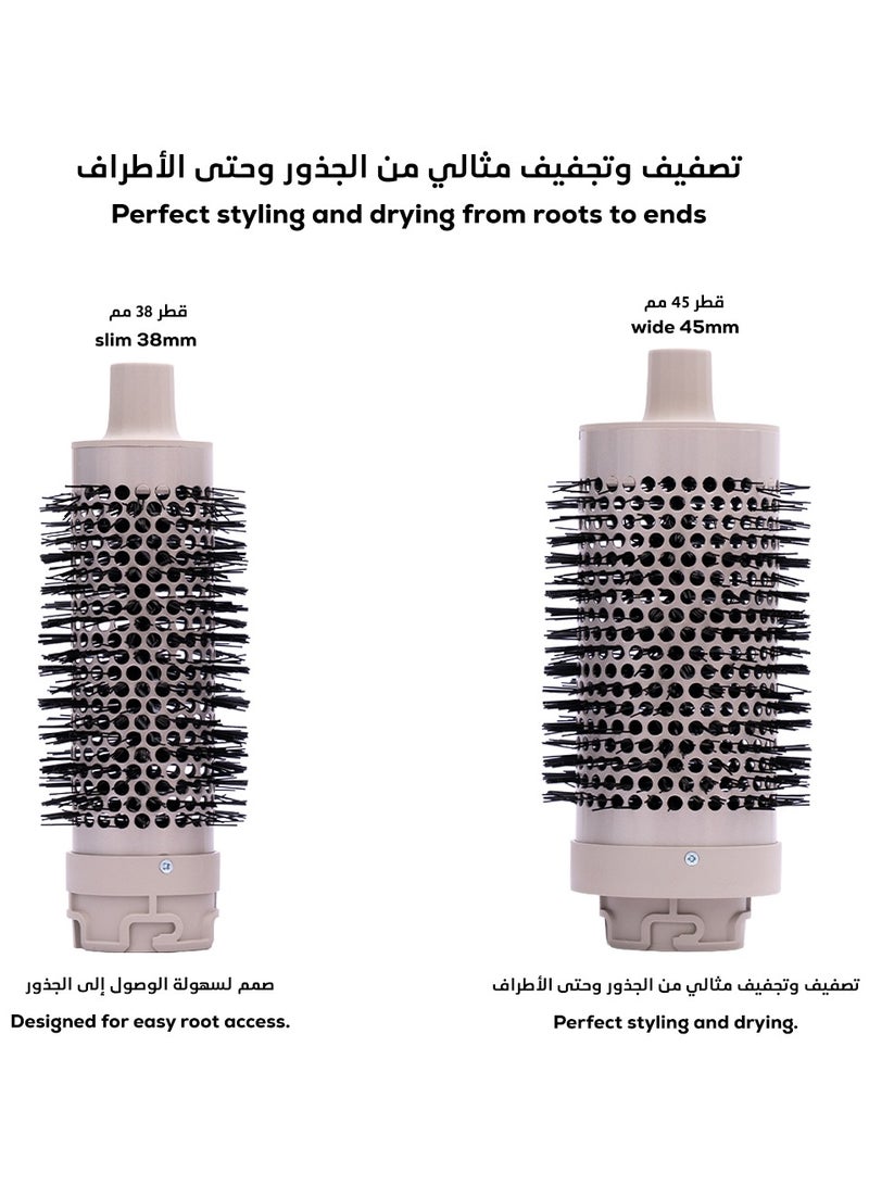 Clara Multi Styler Add-On Attachment - Ceramic Round Brush Set (45mm & 38mm) – Blow Dry Styling Brushes for Volume, Root Lift & Smooth Finish silver - Image 2