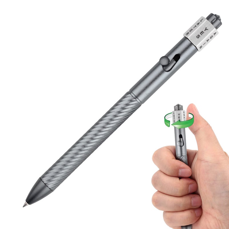 SMOOTHERPRO Fidget Spining Bolt Action Pen, Retractable Ballpoint Pen with Decision Maker, Compatible with Pilot G2 Refill, 0.5mm Black Ink EDC Pen for Office School Valentines Easter Gift, Grey - Image 1