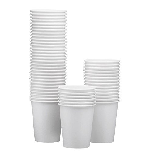 NYHI 200 Pack 12 oz White Paper Disposable Cups Hot Cold Beverage Drinking Cup for Water Juice Coffee or Tea Ideal for Water Coolers Party or Coffee On the Go