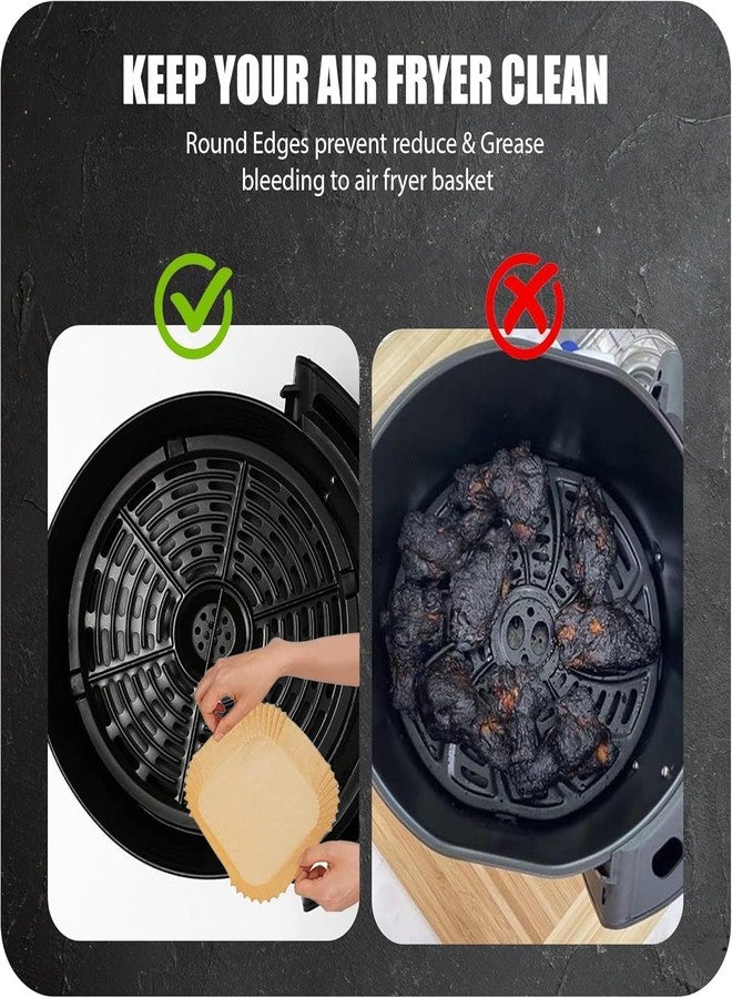 MANTHUMI 100 PCS Air Fryer Paper Sheets, Disposable Paper Liner for Microwave, Oil-Proof Air Fryer Parchment Paper for Frying, Baking, Cooking, Roasting and Microwave (6.3 Inch - Square) - Image 3