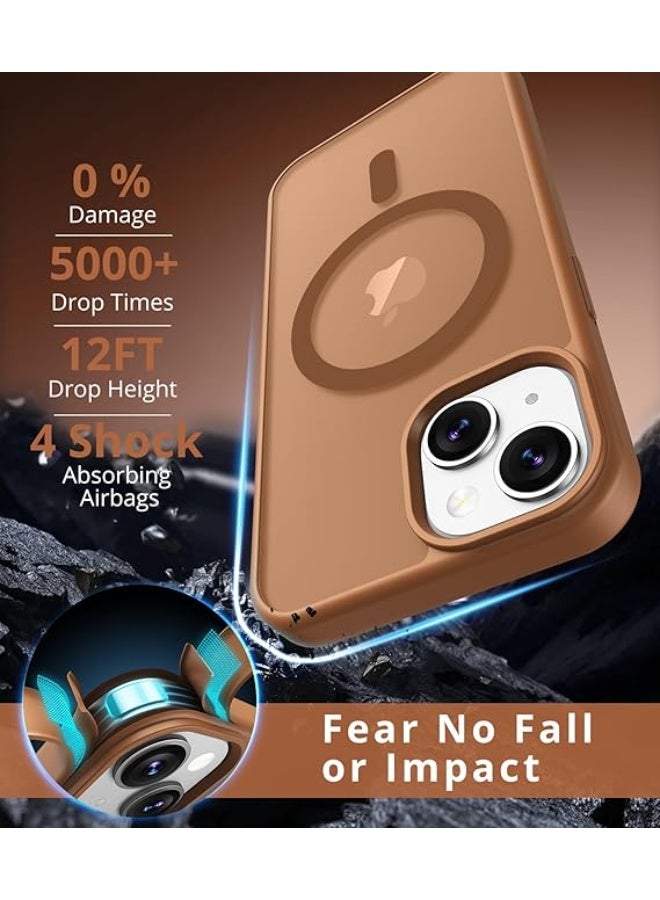 ACLIX Matte Magnetic case for iPhone 13 and iPhone 14, High Grade Drop Protection with Shockproof Strip, Translucent Matte Back Phone Case (Desert Titanium) - Image 2