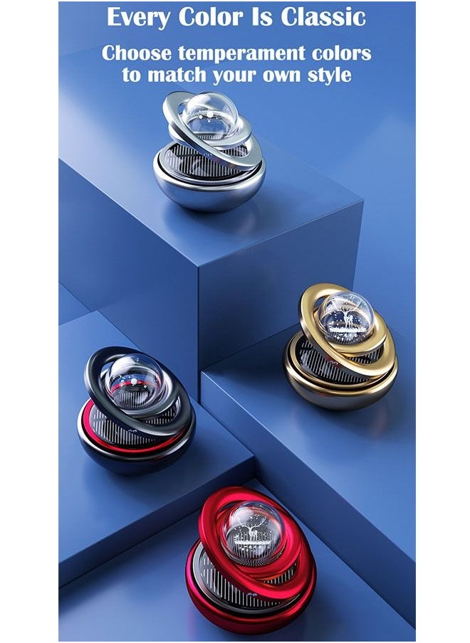 ZCM-HAPPY - Car Air Freshener Solar Rotating Aromatherapy Ornament with Interstellar Crystal Ball - Image 1