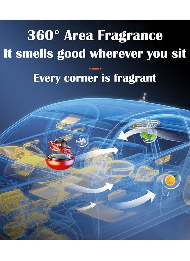 ZCM-HAPPY - Car Air Freshener Solar Rotating Aromatherapy Ornament with Interstellar Crystal Ball - Image 1