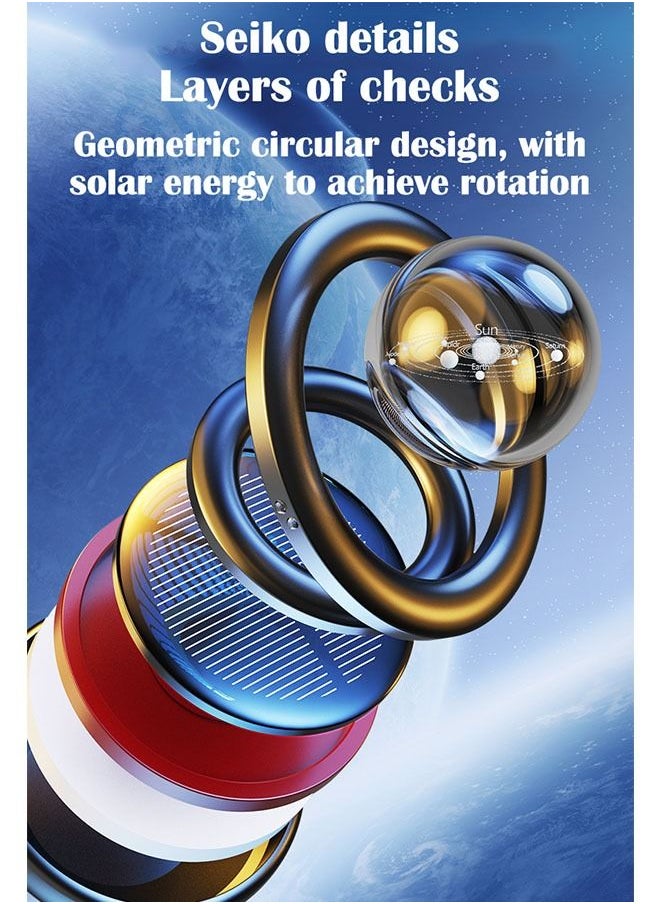 ZCM-HAPPY - Car Air Freshener Solar Rotating Aromatherapy Ornament with Interstellar Crystal Ball - Image 1