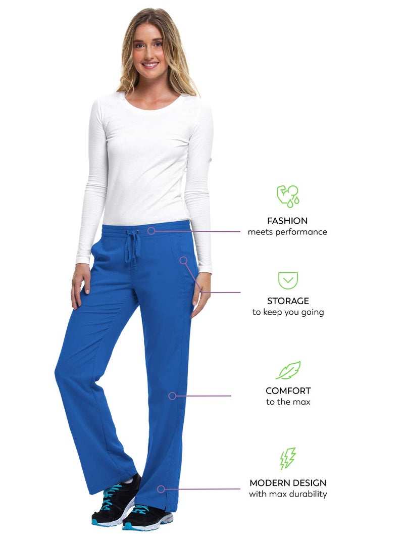 Healing Hands Taylor Women's Pants Mid Rise with 2 Pockets & Back Elastic Waistband 9095, M, Galaxy Blue - Image 5