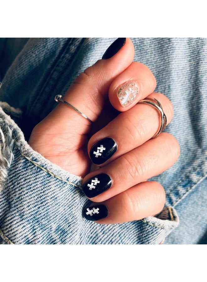 Comet Busters Self Adhesive Cute Nail Decoration Decals, Nail Art Stickers (Metallic Silver) (NAO036) - Image 5