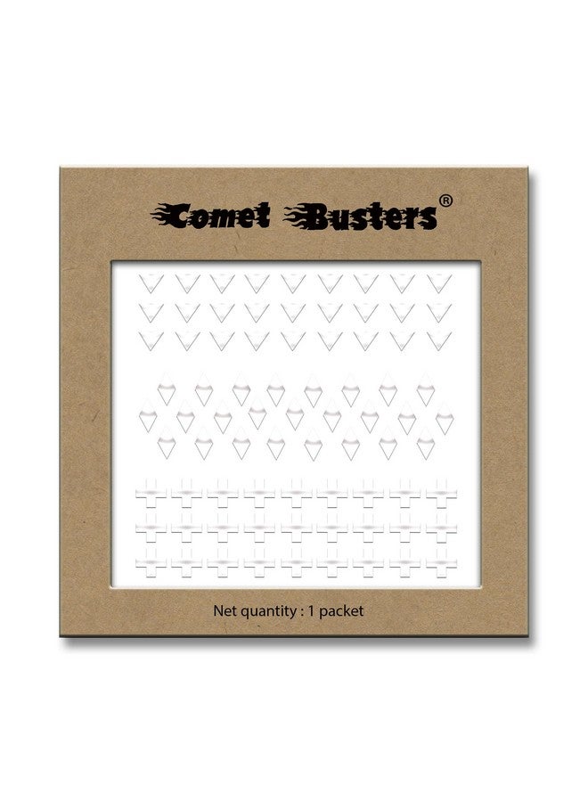 Comet Busters Self Adhesive Cute Nail Decoration Decals, Nail Art Stickers (Metallic Silver) (NAO036) - Image 2