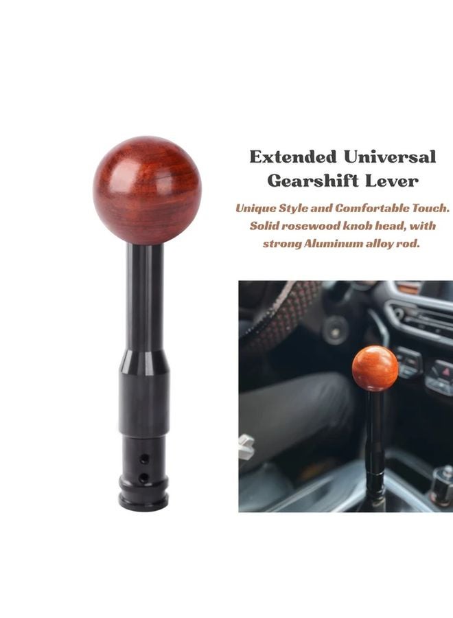 Black Red Rosewood Manual Gear Shift Knob Aluminum Construction With Full Installation Kit - Image 2