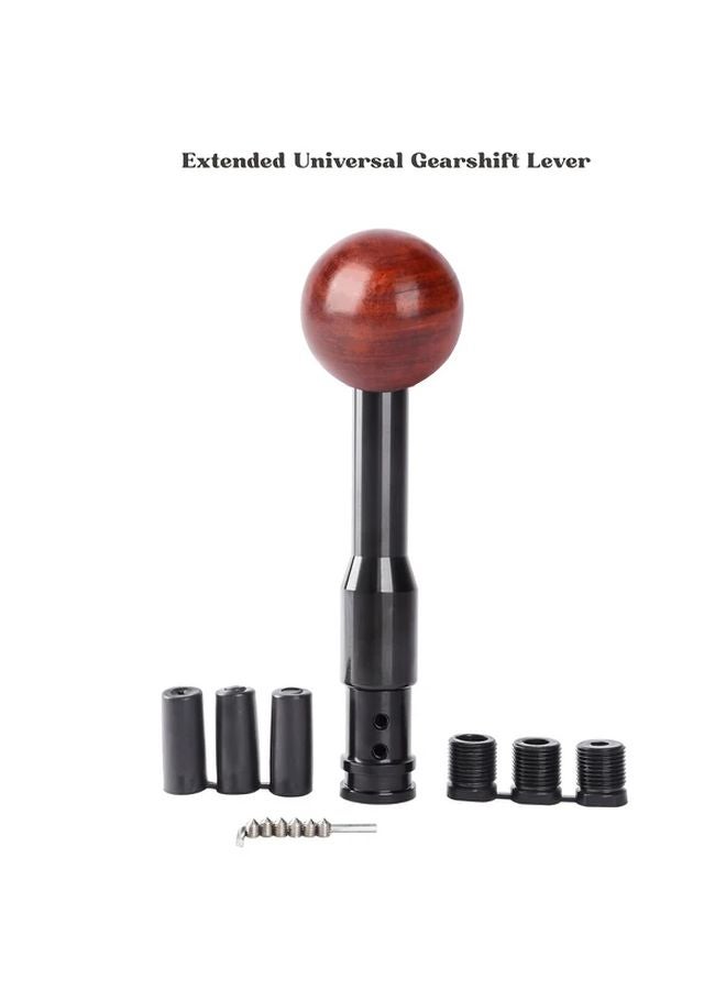 Black Red Rosewood Manual Gear Shift Knob Aluminum Construction With Full Installation Kit - Image 1