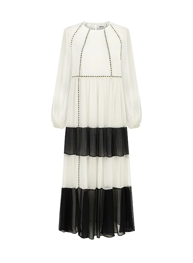 Ipekyol Color Block Chiffon Dress