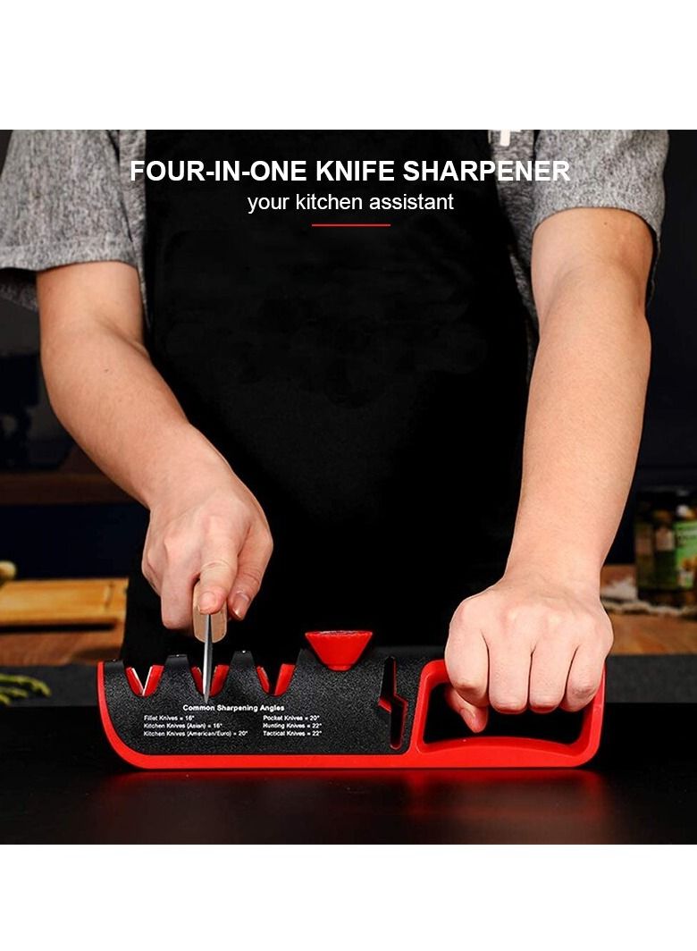 Knife Sharpener 5 in 1 Adjustable Angle Black Red Kitchen Grinding Machine Professional Knife Scissors Sharpening Tools  - Image 4