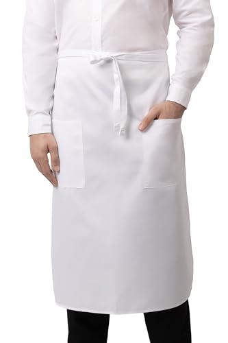 Chef Works Unisex Two Pocket Bistro Apron White One Size - Image 1