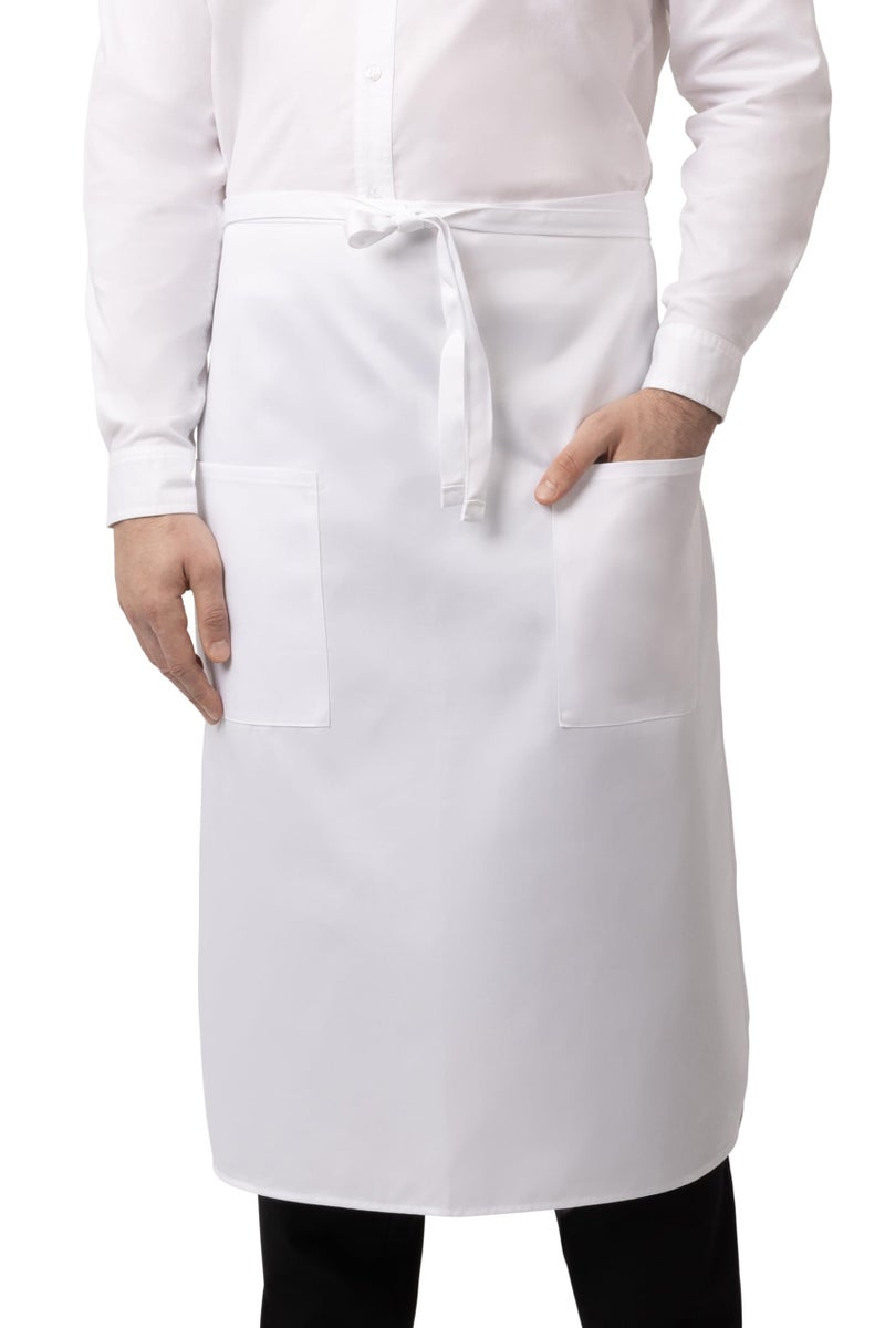Chef Works Unisex Two Pocket Bistro Apron White One Size - Image 2