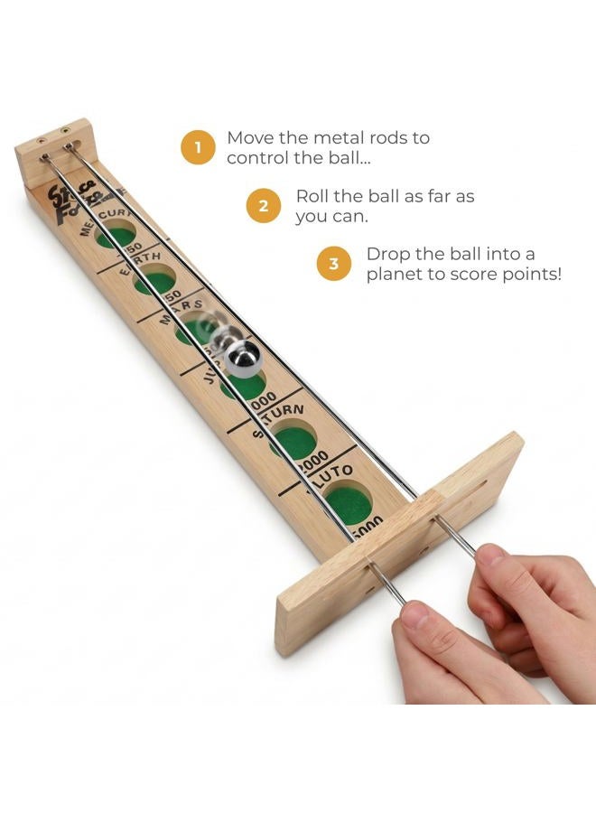 WE Games Shoot The Moon - Classic Solid Wood Rolling Ball Game for Family Fun & Skill Building, Enhances Social Skills, Patience & Perseverance - Image 4
