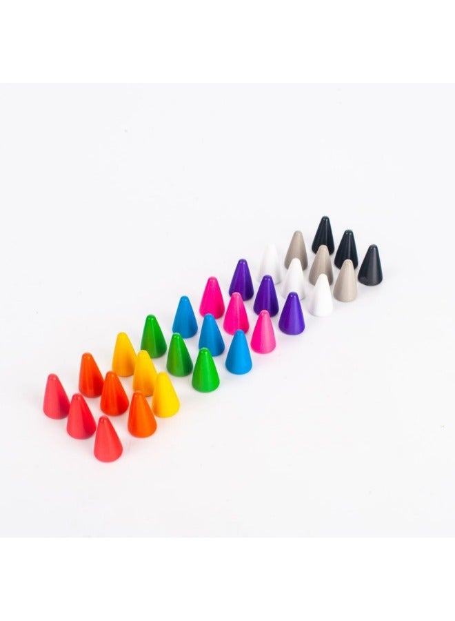 لعبة شطرنج تعليمية للأطفال، شطرنج طائر، لعبة الداما الخشبية، لعبة لوحة تفاعلية للأبوين والطفل، لعبة شطرنج مخروطية - اللون: أبيض - Image 2