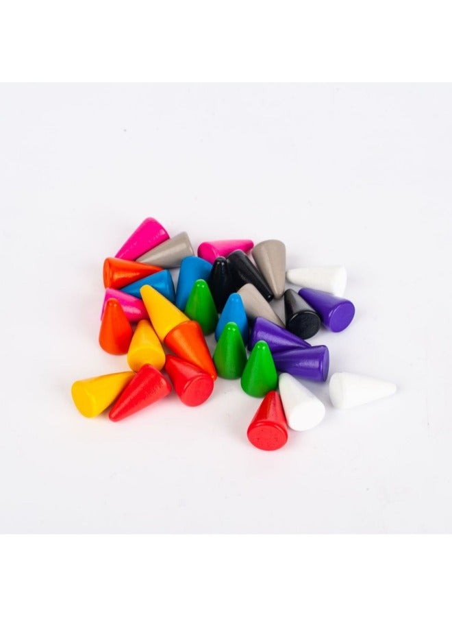 لعبة شطرنج تعليمية للأطفال، شطرنج طائر، لعبة الداما الخشبية، لعبة لوحة تفاعلية للأبوين والطفل، لعبة شطرنج مخروطية - اللون: أبيض - Image 5