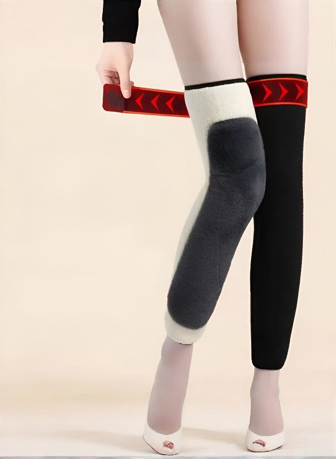 جوارب كهربائية طويلة للغاية لتدفئة الركبتين، وأغطية حرارية للركبتين للجنسين مع طبقة دعم معززة – ضرورية للخريف والشتاء. - Image 2