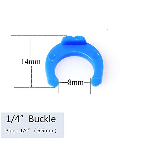PZRT 20pcs 1/4" Blue Locking Clips for RO Reverse Osmosis Water Filter Fittings PE Pipe Fitting Filter System Accessories - Image 2
