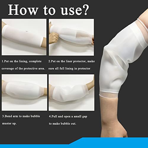 UMTEC Waterproof PICC line Protector Bandage Cover for Chemotherapy Shower, Elbow Middle Arm Cast Sleeve (S) - Image 5