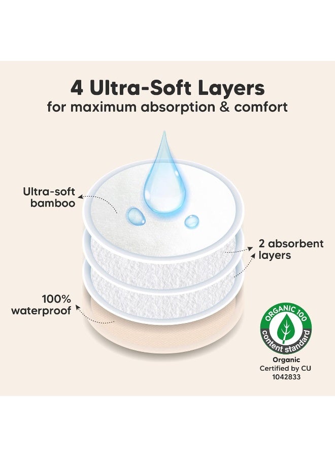 KeaBabies Organic Nursing Pads - 14 Washable Viscose Derived from Bamboo Breastfeeding Pads, Wash Bag, Reusable Breast Pads for Breastfeeding, Nipple Pads for Breastfeeding Essentials (Bare Beige, L 4.8") - Image 2