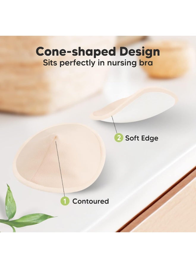 KeaBabies Organic Nursing Pads - 14 Washable Viscose Derived from Bamboo Breastfeeding Pads, Wash Bag, Reusable Breast Pads for Breastfeeding, Nipple Pads for Breastfeeding Essentials (Bare Beige, L 4.8") - Image 4