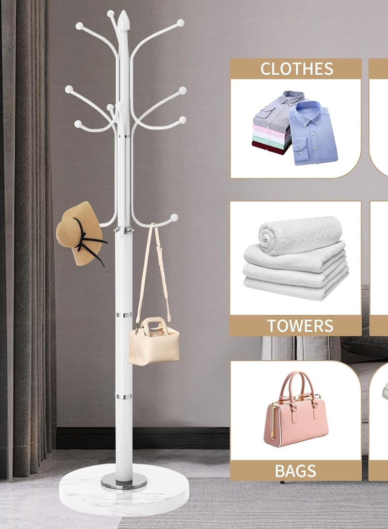 DubaiGallery Coat Stands Coat Racks Metal Coat Rack Coat Stand Metal Hat Coat Stand Heavy Bedroom Hallway Free Standing Clothes Hat Rack Hangers Free-Standing Hanger Rack - Image 3