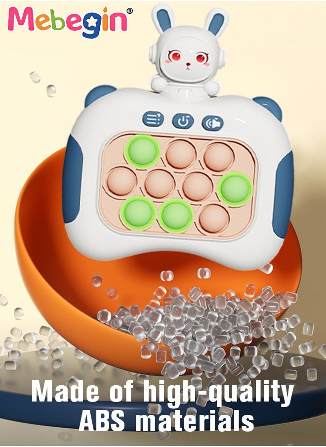 MEBEGIN - Quick Push Bubble Game with Lanyard and 4 Fun Game Modes, Rabbit-shaped Push Pop Game, Mini-Handheld Fast Speed Push Game Console with Light and Sound, Fun Electronic Push It Pop Fidget Toys, Creative Antistress Toy for Kids and Adults, 3 AAA Batteries(Not Included) - Image 1