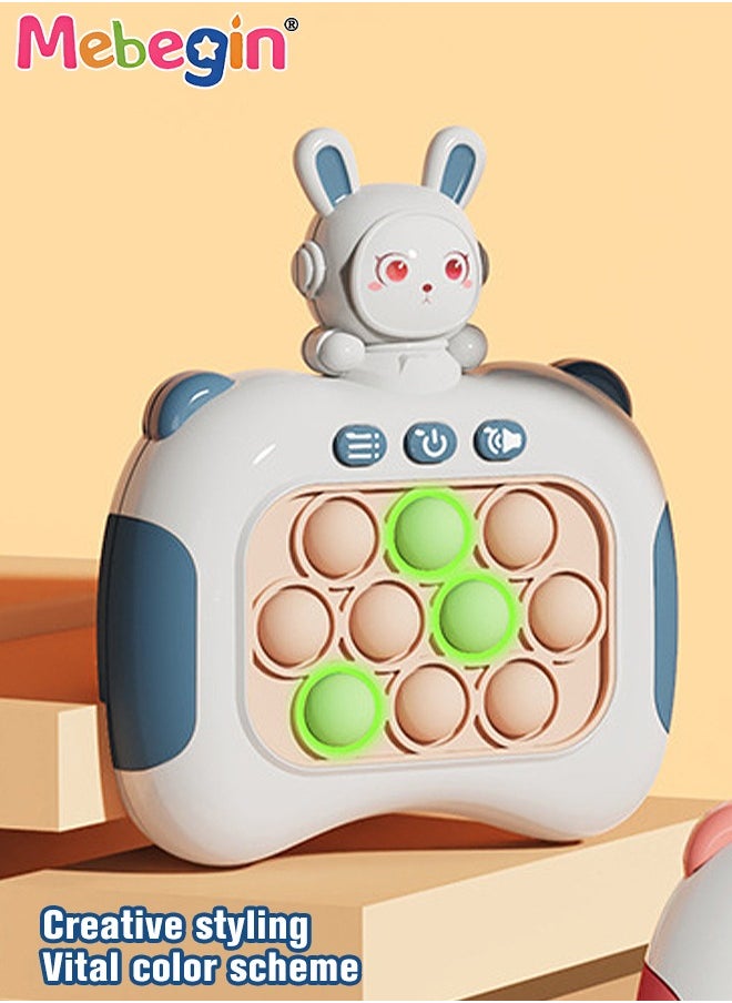 MEBEGIN - Quick Push Bubble Game with Lanyard and 4 Fun Game Modes, Rabbit-shaped Push Pop Game, Mini-Handheld Fast Speed Push Game Console with Light and Sound, Fun Electronic Push It Pop Fidget Toys, Creative Antistress Toy for Kids and Adults, 3 AAA Batteries(Not Included) - Image 1