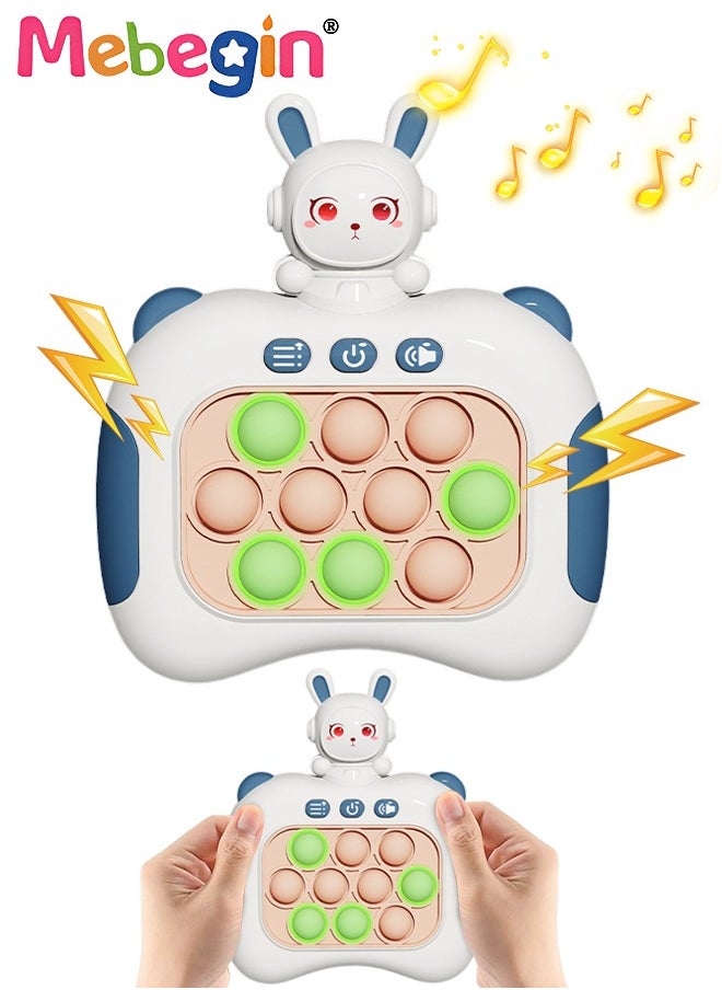 MEBEGIN - Quick Push Bubble Game with Lanyard and 4 Fun Game Modes, Rabbit-shaped Push Pop Game, Mini-Handheld Fast Speed Push Game Console with Light and Sound, Fun Electronic Push It Pop Fidget Toys, Creative Antistress Toy for Kids and Adults, 3 AAA Batteries(Not Included) - Image 1