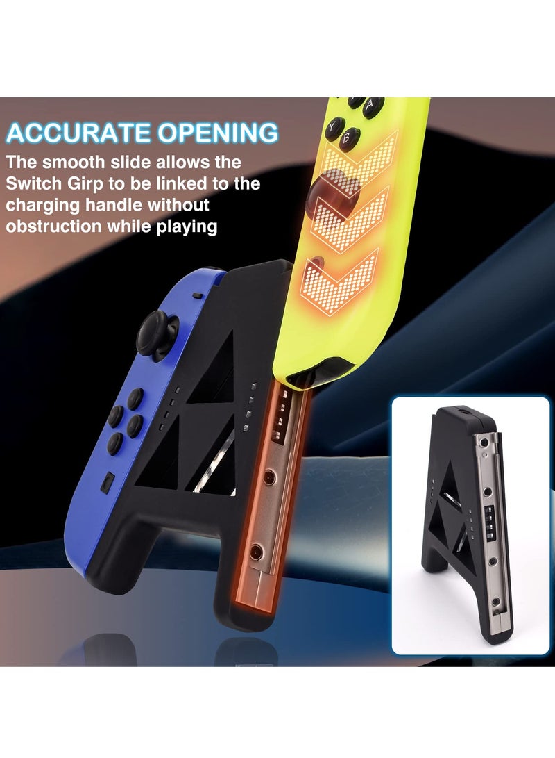 SYOSI Joy Con Charging Grip Compatible with Nintendo Switch & Oled Model, Potable Slide Joy Con Charger Controller Comfort Handle with Indicators, Type-C Data Cable Speed Charge While Play  - Image 2