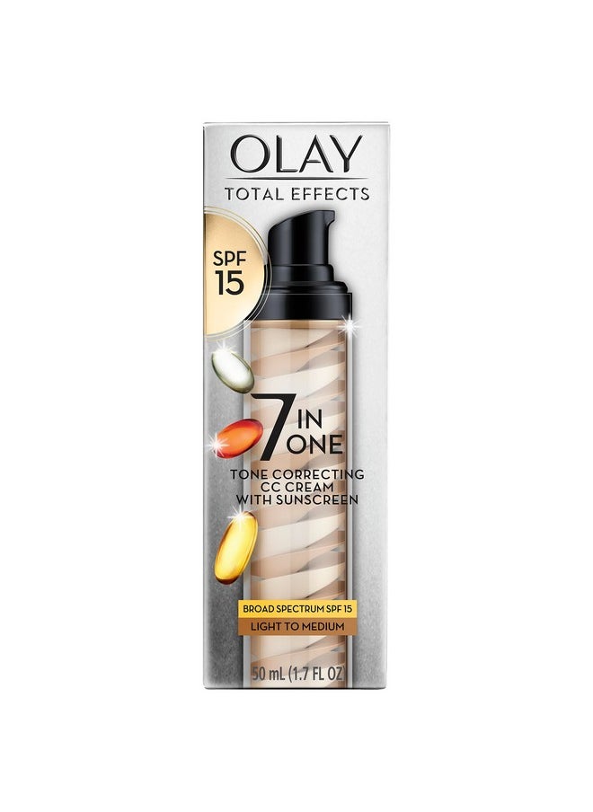Olay Olay Total Effects Tone Correcting Face Moisturizer with Sunscreen SPF 15, Light to Medium 1.7 Ounces  - Image 1