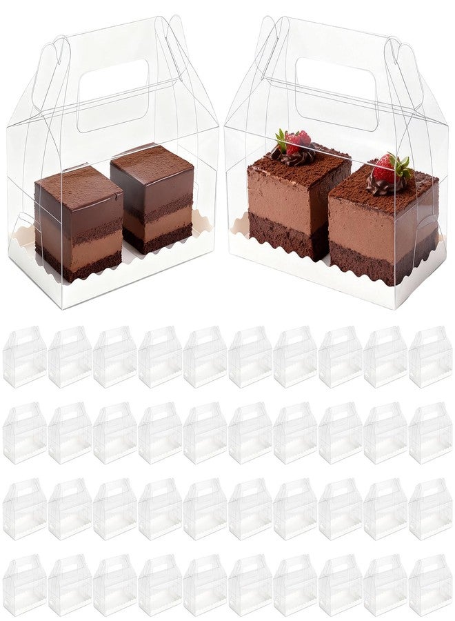 GBACHOOSE 40 Pack Clear Gable Boxes, Plastic Party Favor Boxes for Dessert, Treat Gift Box for Party Pastry Treat Cookies Birthday Holiday Christmas Valentine Birthday(6.5 x 3.5 x 3.5 inch) - Image 1