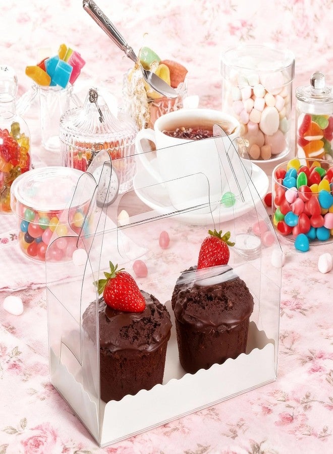 GBACHOOSE 40 Pack Clear Gable Boxes, Plastic Party Favor Boxes for Dessert, Treat Gift Box for Party Pastry Treat Cookies Birthday Holiday Christmas Valentine Birthday(6.5 x 3.5 x 3.5 inch) - Image 5