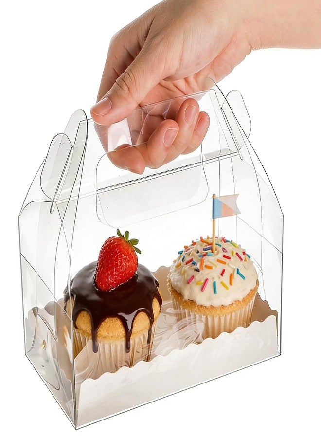 GBACHOOSE 40 Pack Clear Gable Boxes, Plastic Party Favor Boxes for Dessert, Treat Gift Box for Party Pastry Treat Cookies Birthday Holiday Christmas Valentine Birthday(6.5 x 3.5 x 3.5 inch) - Image 4