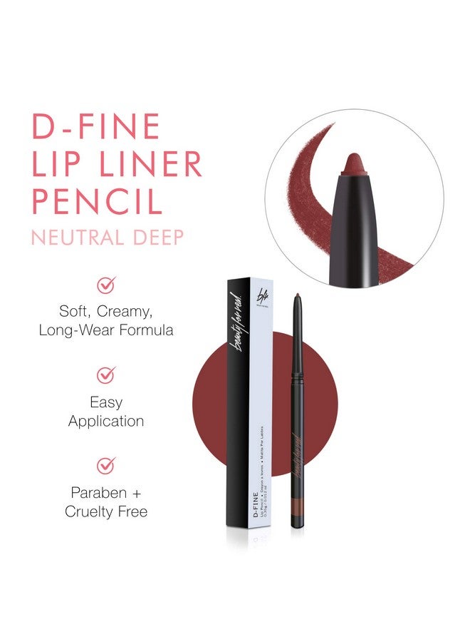 Beauty For Real Lip Kit Love Your So Lip Gloss + Shine (Rebel Rebel) & D Fine Lip Pencil (Neutral Deep) Non Sticky Plumping & Hydrating Gloss And Complementary Long Wear Lip Liner - Image 4