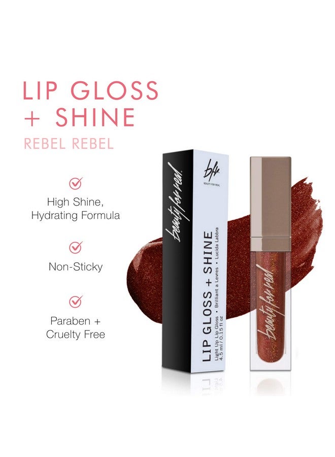 Beauty For Real Lip Kit Love Your So Lip Gloss + Shine (Rebel Rebel) & D Fine Lip Pencil (Neutral Deep) Non Sticky Plumping & Hydrating Gloss And Complementary Long Wear Lip Liner - Image 5