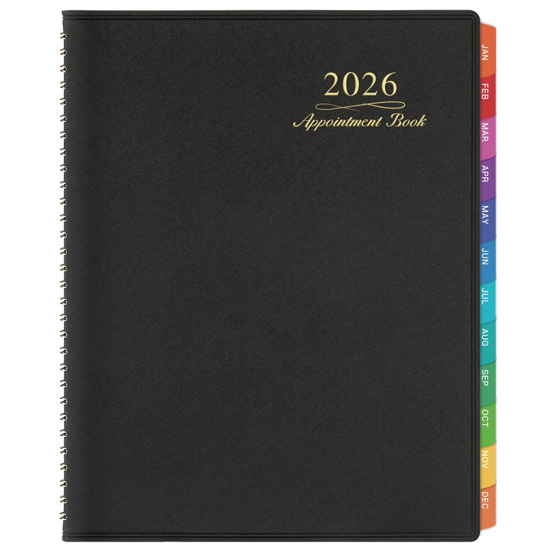 Poluma كتاب المواعيد الأسبوعي 2025-2026 - كتاب المواعيد 2025-2026، يوليو 2025 - يونيو 2026، مخطط يومي/ساعة مع علامات، 15 دقيقة، 8.26" × 10.7"، مربوط بأسلاك - أسود - Image 1
