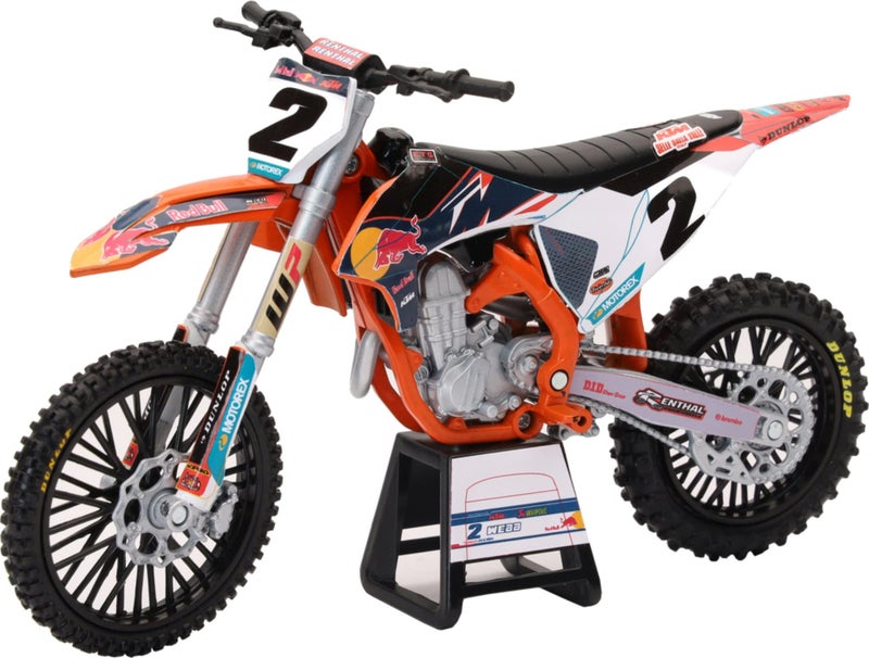 NewRay KTM 450 SX-F Motorcycle #2 Cooper Webb Red Bull KTM Factory Racing 1/12 Diecast Model - Image 2