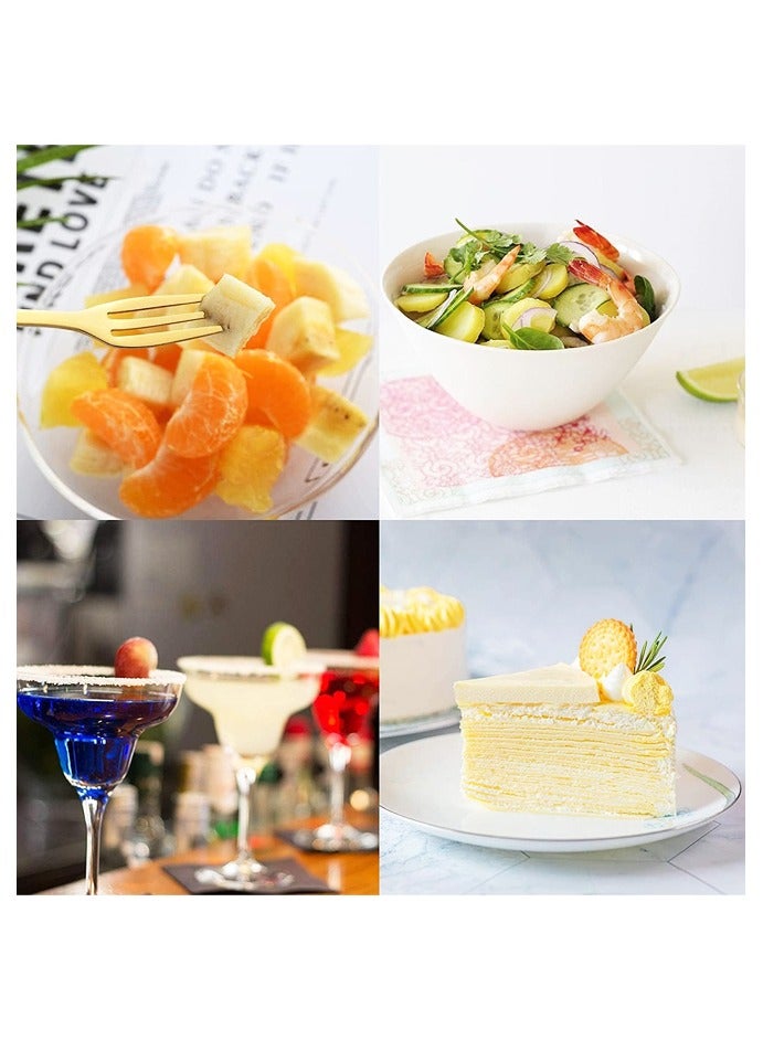 طقم شوك حلويات ذهبي صغير من ١٠ قطع - ٤.٧ بوصة، شوك أنيقة من الفولاذ المقاوم للصدأ للفاكهة والمقبلات والكعك والسلطة - Image 5