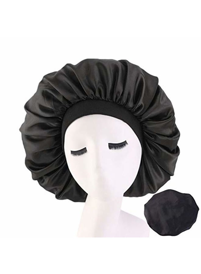 U Brands Deepth 6 Pieces Extra Large Sleep Cap Jumbo Cap Large Satin Bonnet with Comfort Elastic Band (Solid 6pack) - Image 4