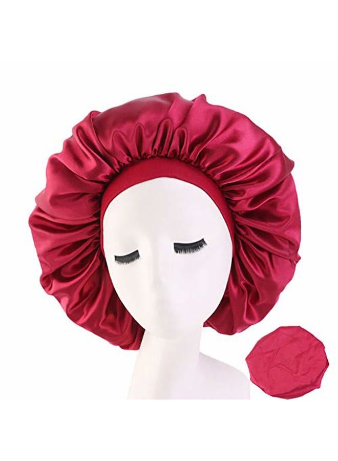 U Brands Deepth 6 Pieces Extra Large Sleep Cap Jumbo Cap Large Satin Bonnet with Comfort Elastic Band (Solid 6pack) - Image 2